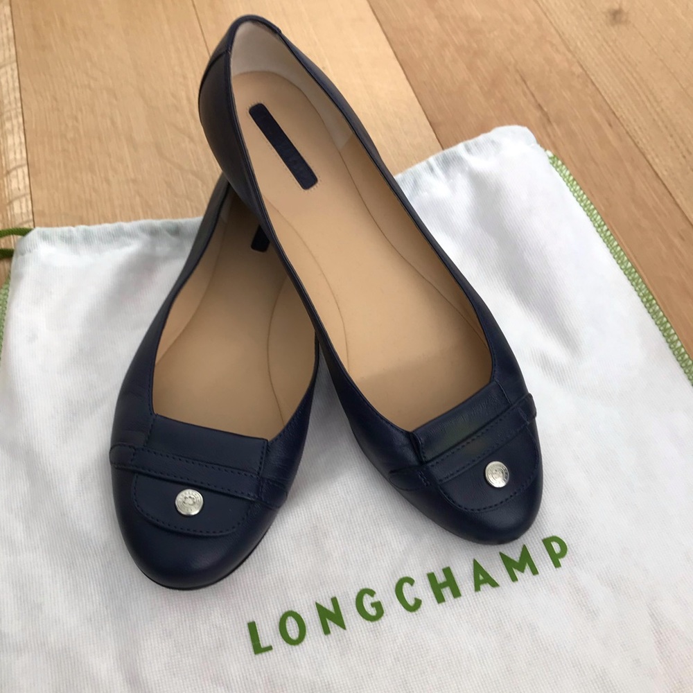 LONGCHAMP Le Pliage Ballet Flats in Navy Size 39.5
